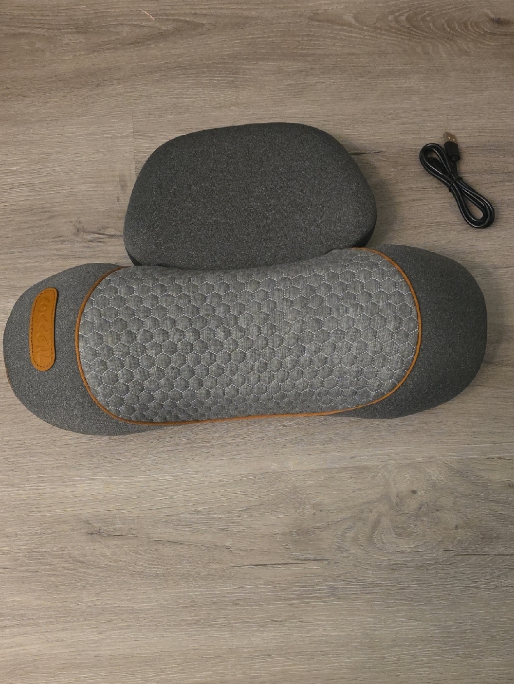 Gray Neck & Shoulder Massager Pillow with USB Cord